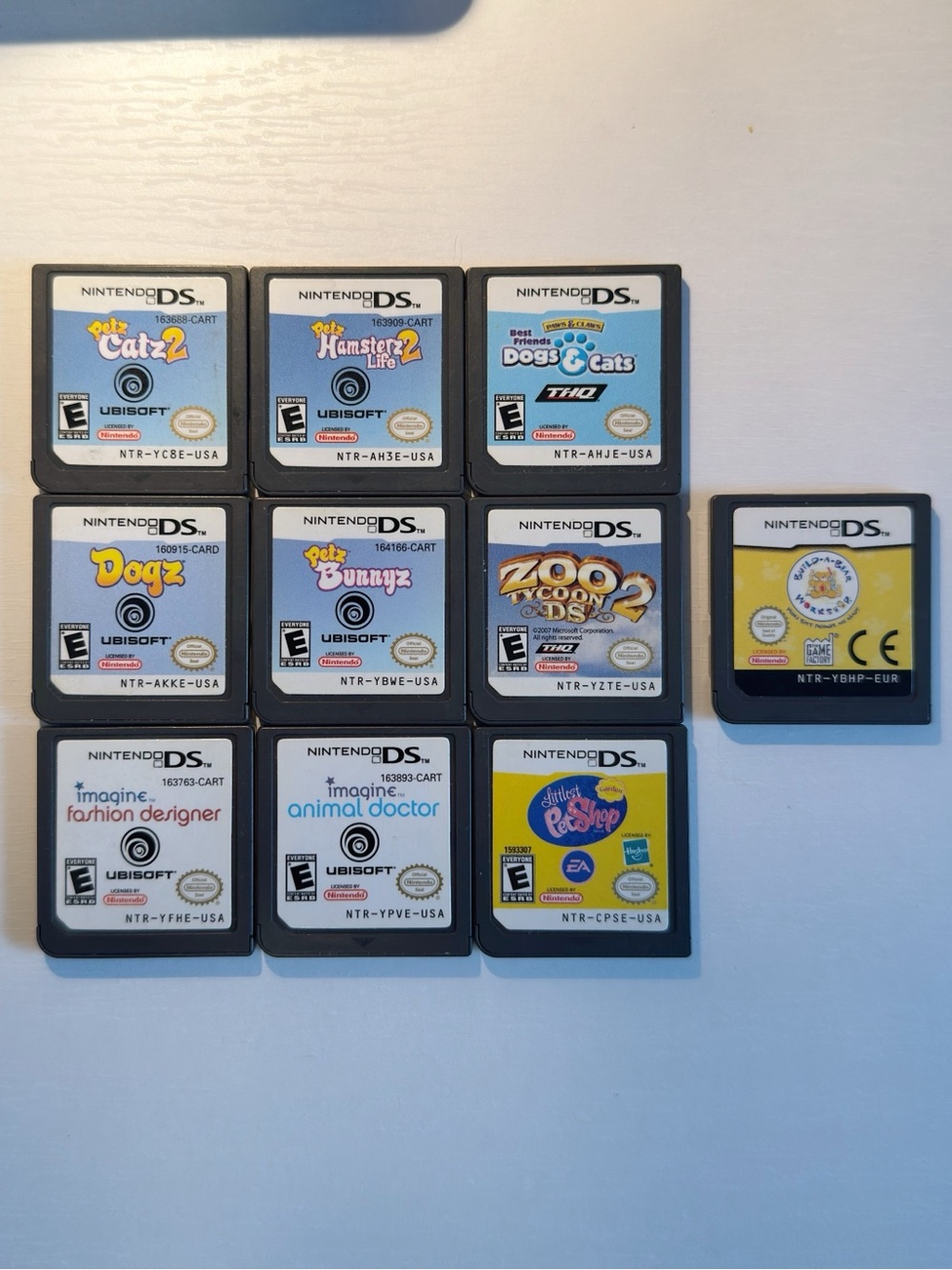 Nintendo DS 10 Game Lot | Petz, Zoo Tycoon, Littlest Pet Shop, Imagine